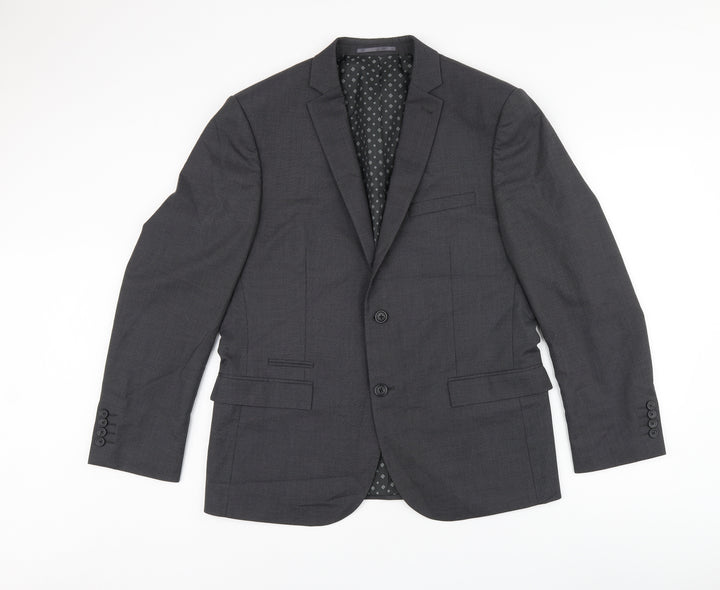 NEXT Mens Grey Polyester Jacket Suit Jacket Size 42 Regular