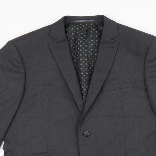 NEXT Mens Grey Polyester Jacket Suit Jacket Size 42 Regular