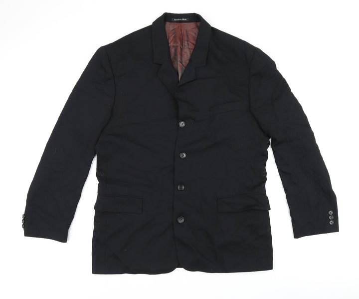 Woods & Gray Mens Black Jacket Blazer Size M Button