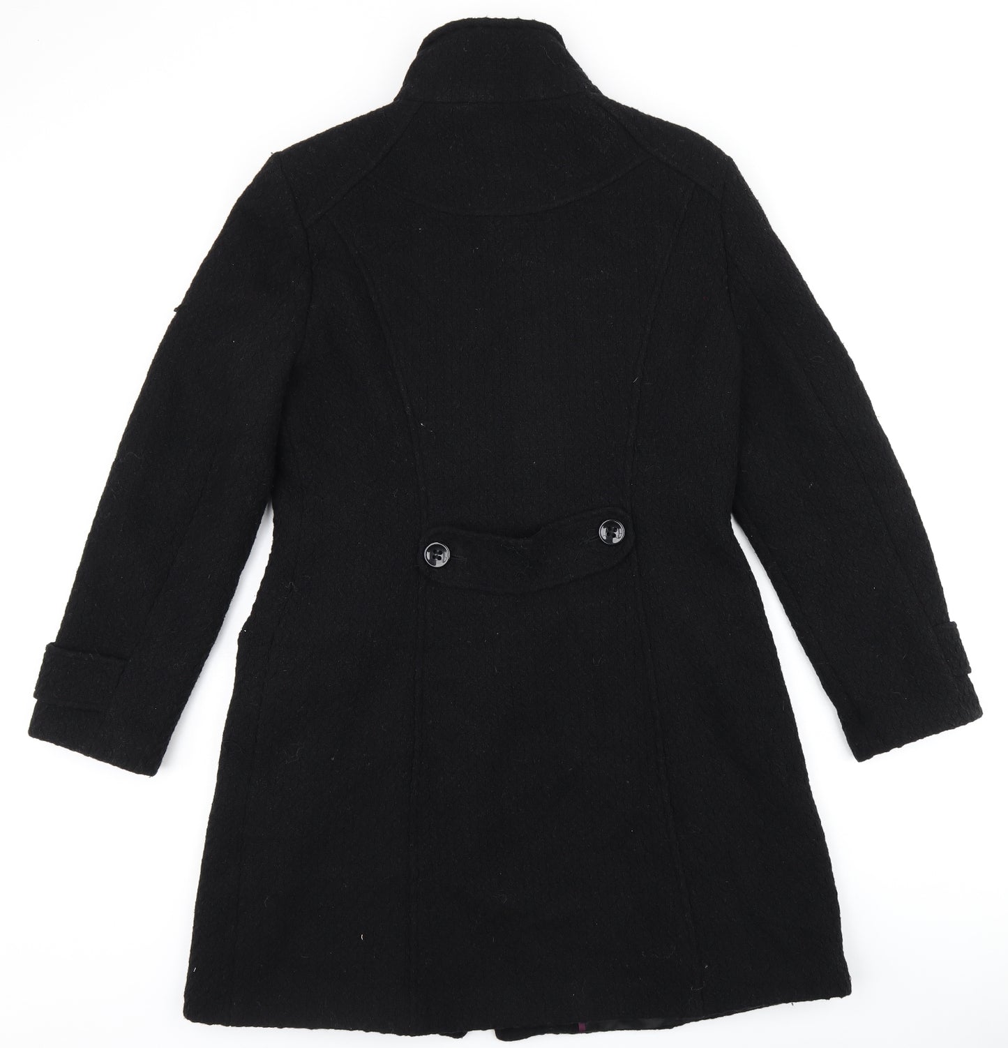 BAY Womens Black Overcoat Coat Size 16 Button
