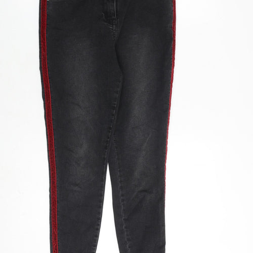 Matalan Womens Grey Cotton Straight Jeans Size 12 L27 in Regular Zip