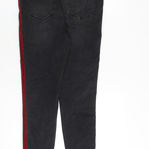 Matalan Womens Grey Cotton Straight Jeans Size 12 L27 in Regular Zip