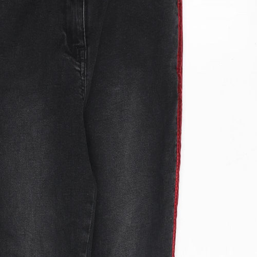 Matalan Womens Grey Cotton Straight Jeans Size 12 L27 in Regular Zip