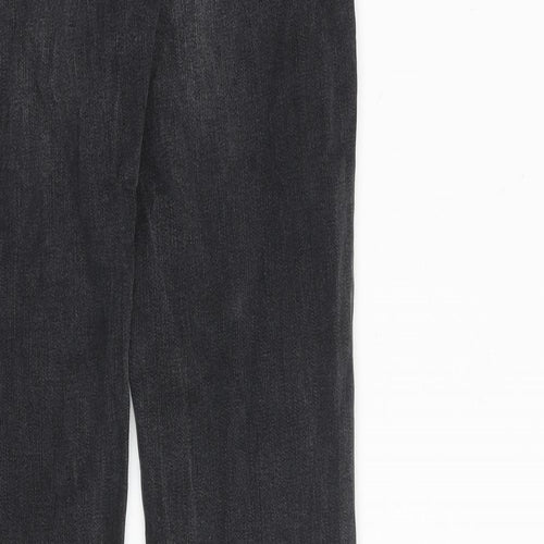 R Essential Womens Grey Cotton Straight Jeans Size 10 L30 in Regular Zip
