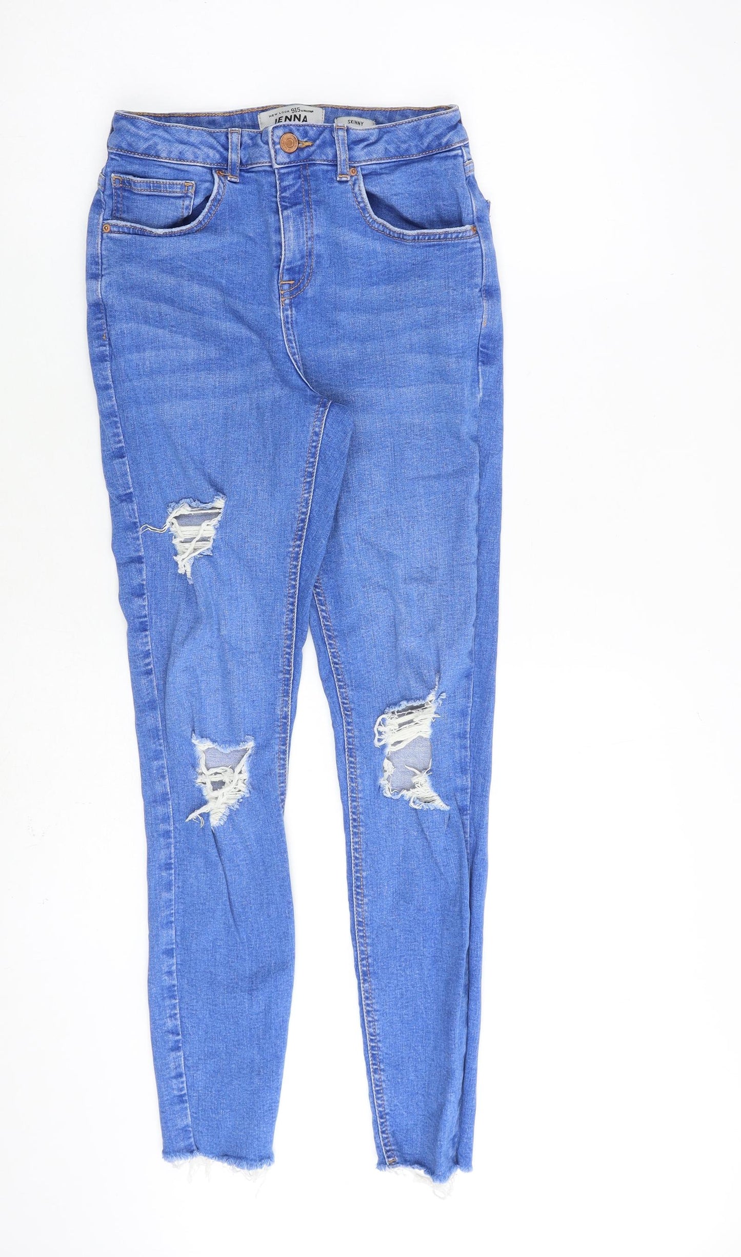 New Look Girls Blue Cotton Skinny Jeans Size 14 Years L28 in Slim Zip