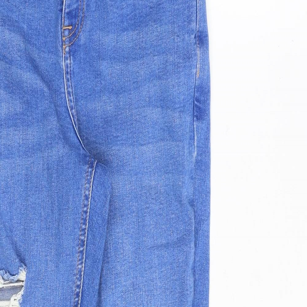 New Look Girls Blue Cotton Skinny Jeans Size 14 Years L28 in Slim Zip