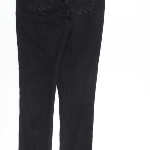 Zara Womens Black Cotton Straight Jeans Size 8 L32 in Regular Zip
