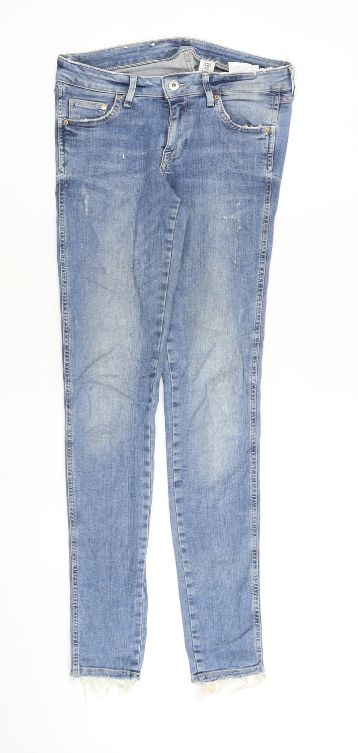H&M Womens Blue Cotton Straight Jeans Size 28 in L32 in Regular Zip