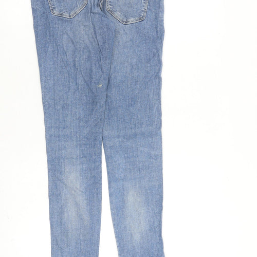 H&M Womens Blue Cotton Straight Jeans Size 28 in L32 in Regular Zip