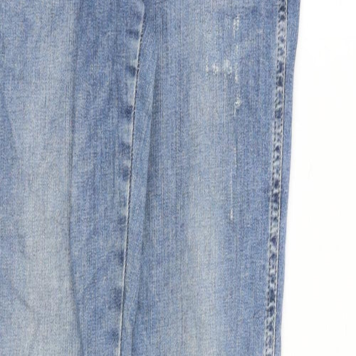 H&M Womens Blue Cotton Straight Jeans Size 28 in L32 in Regular Zip