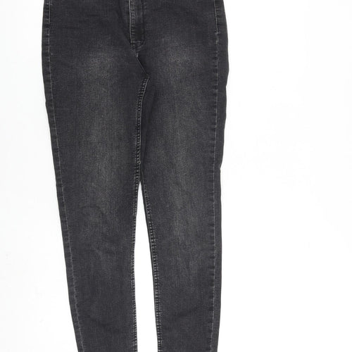 H&M Womens Grey Cotton Skinny Jeans Size 10 L30 in Regular Zip