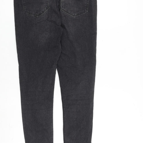 H&M Womens Grey Cotton Skinny Jeans Size 10 L30 in Regular Zip