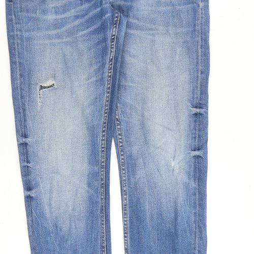 Burton Mens Blue Cotton Skinny Jeans Size 32 in L32 in Regular Zip - Stretch