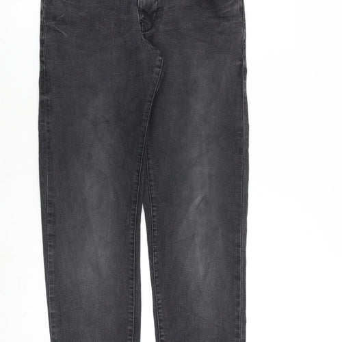 Easy Mens Grey Cotton Straight Jeans Size 30 in L32 in Regular Zip