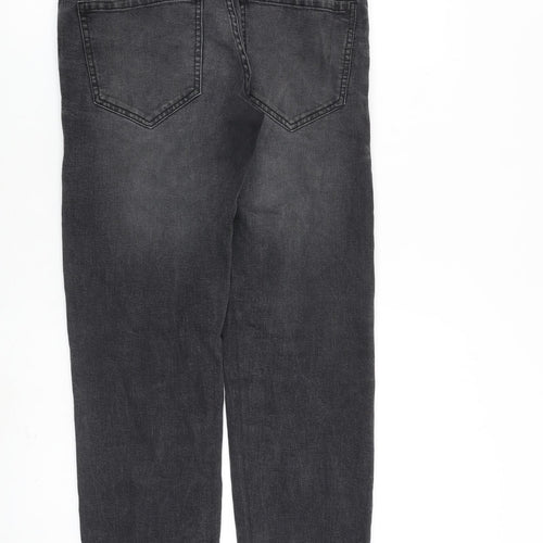 Easy Mens Grey Cotton Straight Jeans Size 30 in L32 in Regular Zip
