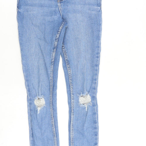 New Look Girls Blue Cotton Skinny Jeans Size 13 Years L26 in Regular Zip