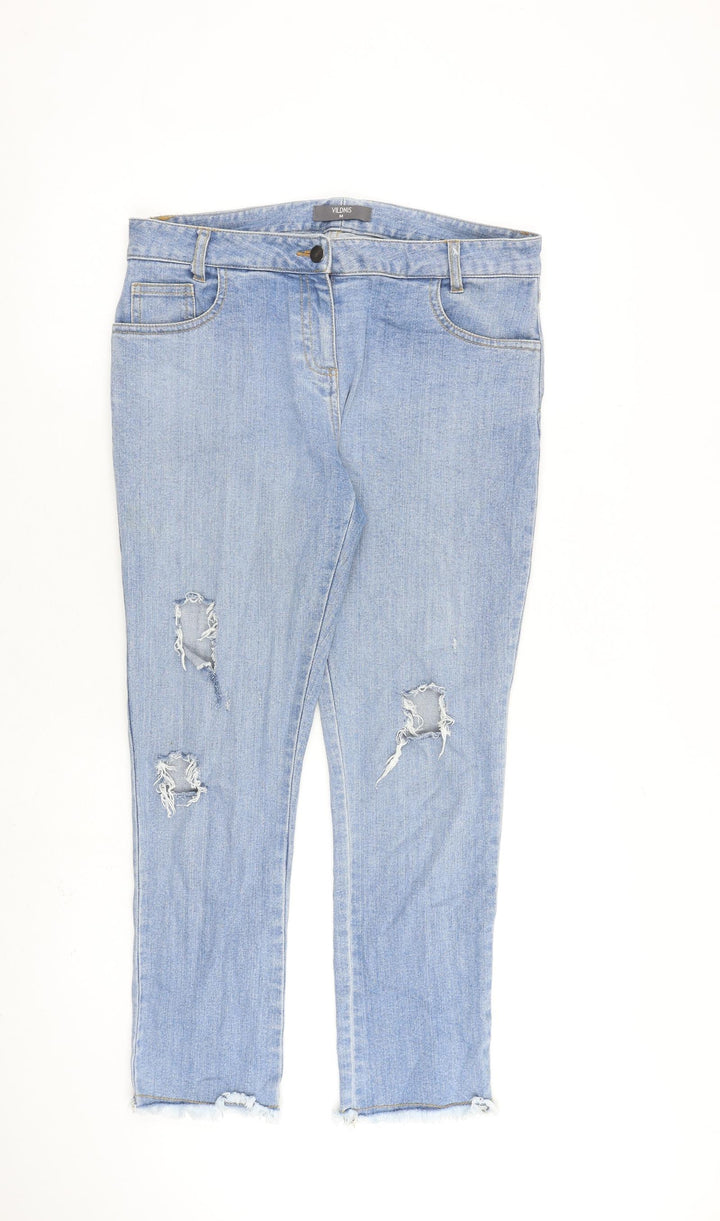 Vildnis Womens Blue Cotton Straight Jeans Size M L27 in Regular Zip