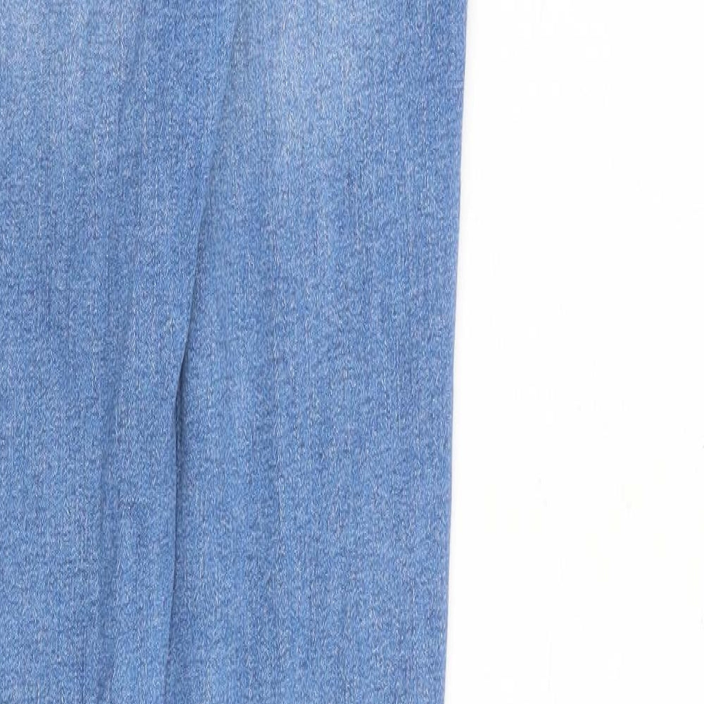 Denim & Co. Womens Blue Cotton Straight Jeans Size 8 L30 in Regular Zip