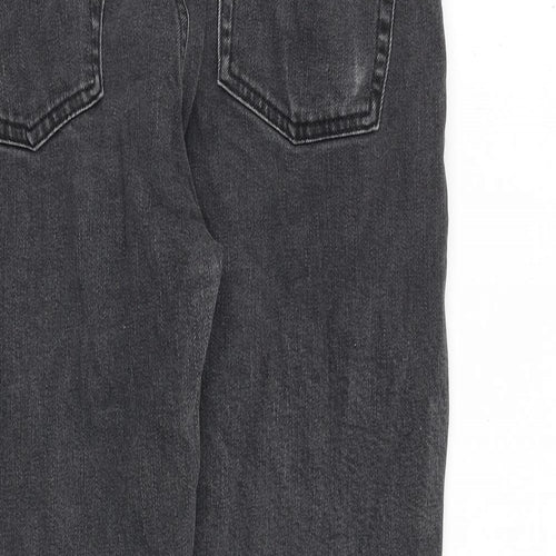 Miss Selfridge Womens Grey Cotton Mom Jeans Size 12 L24 in Regular Tie