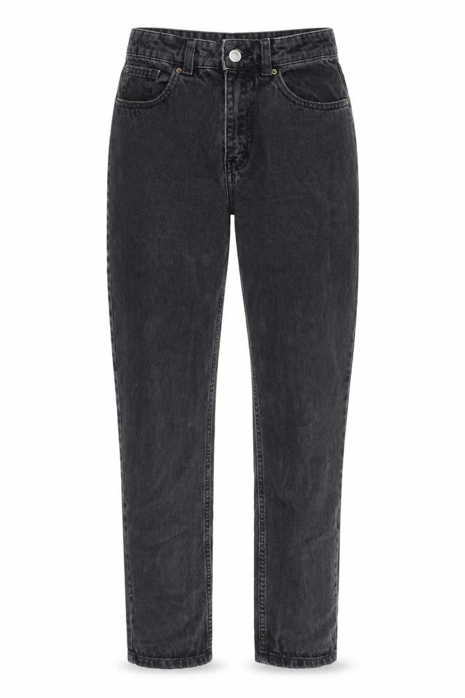 Denim & Co. Womens Grey Cotton Mom Jeans Size 10 L28 in Regular Zip