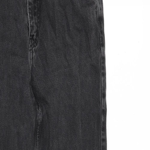 Denim & Co. Womens Grey Cotton Mom Jeans Size 10 L28 in Regular Zip