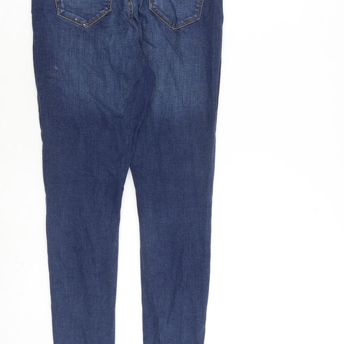 Dorothy Perkins Womens Blue Cotton Straight Jeans Size 8 L28 in Slim Zip