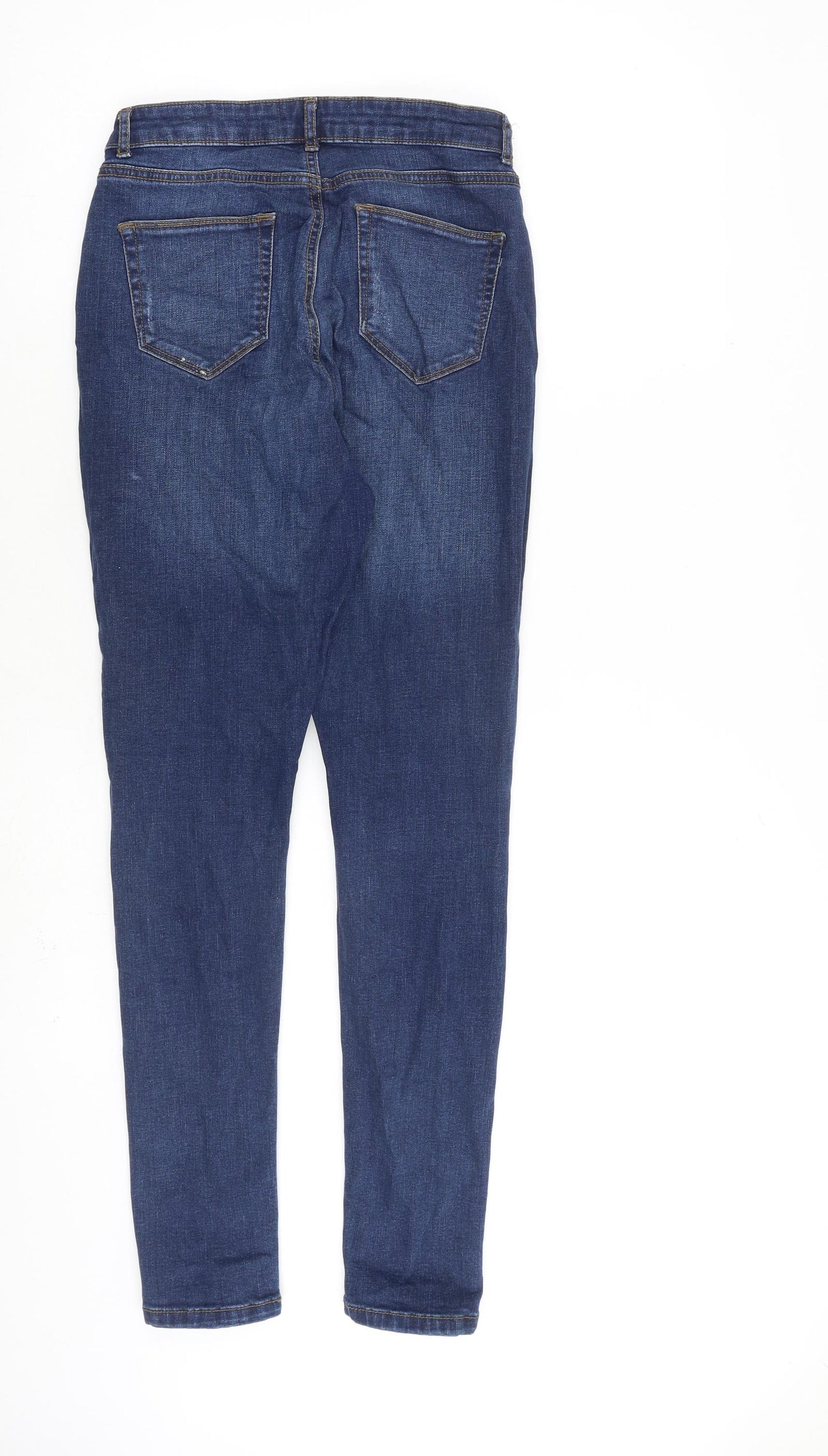 Dorothy Perkins Womens Blue Cotton Straight Jeans Size 8 L28 in Slim Zip