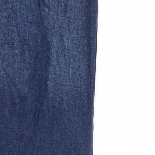 Dorothy Perkins Womens Blue Cotton Straight Jeans Size 8 L28 in Slim Zip