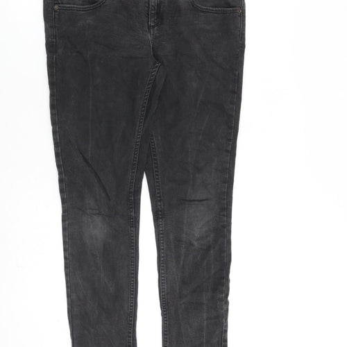 Topshop Womens Grey Cotton Straight Jeans Size 30 in L30 in Regular Zip