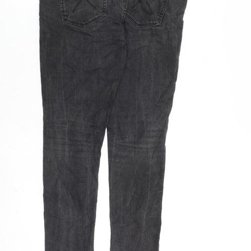 Topshop Womens Grey Cotton Straight Jeans Size 30 in L30 in Regular Zip