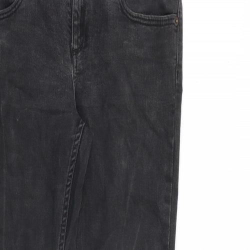 Topshop Womens Grey Cotton Straight Jeans Size 30 in L30 in Regular Zip