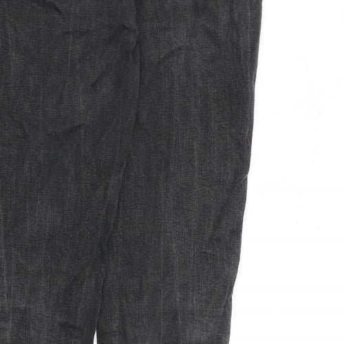 Topshop Womens Grey Cotton Straight Jeans Size 30 in L30 in Regular Zip