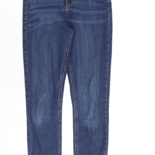 Topshop Womens Blue Cotton Straight Jeans Size 26 in L20 in Regular Zip
