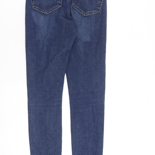 Topshop Womens Blue Cotton Straight Jeans Size 26 in L20 in Regular Zip