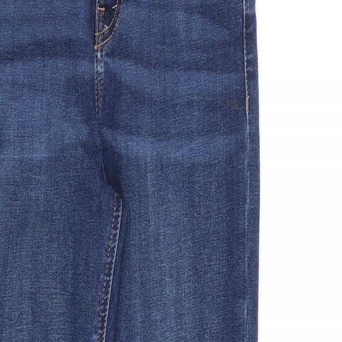 Topshop Womens Blue Cotton Straight Jeans Size 26 in L20 in Regular Zip