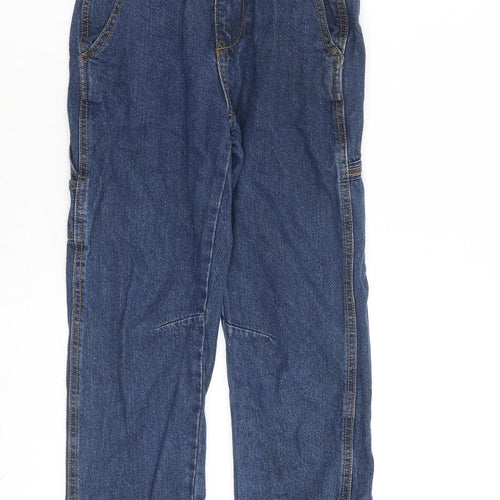 M&Co Girls Blue 100% Cotton Straight Jeans Size 9-10 Years L24 in Regular Zip