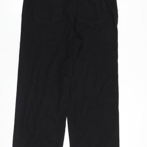 Autograph Womens Black Cotton Wide-Leg Jeans Size 18 L33 in Regular Zip