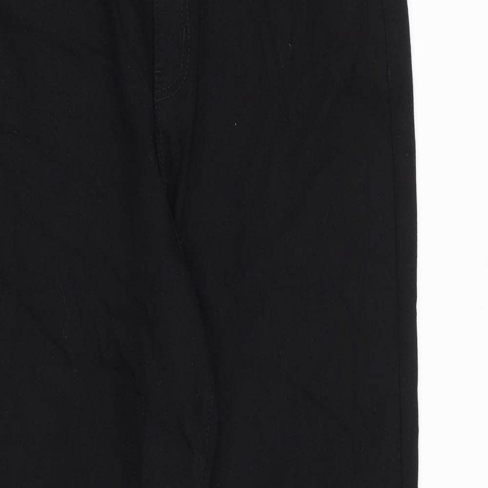 Autograph Womens Black Cotton Wide-Leg Jeans Size 18 L33 in Regular Zip
