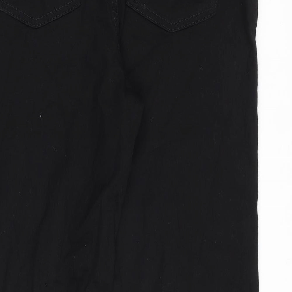 Autograph Womens Black Cotton Wide-Leg Jeans Size 18 L33 in Regular Zip