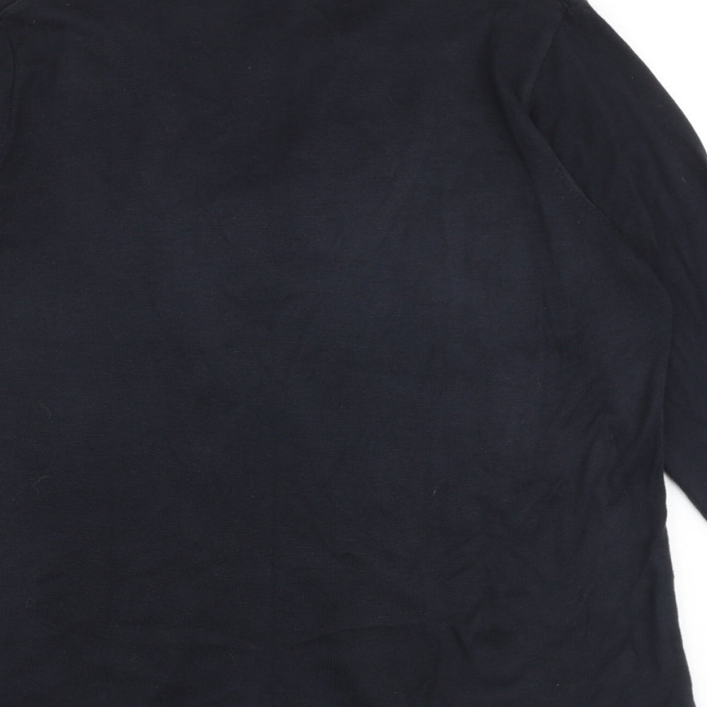 Per Una Womens Black V-Neck Geometric Viscose Pullover Jumper Size 18