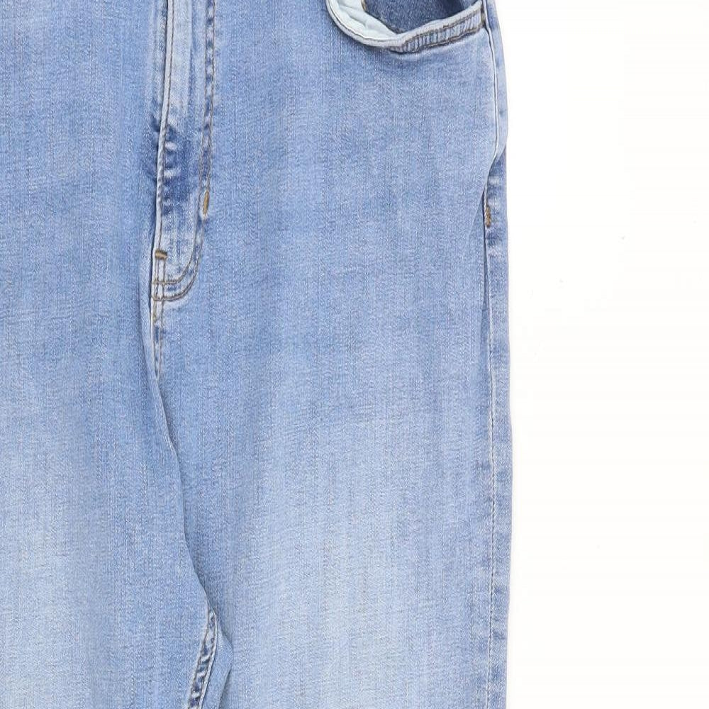 Per Una Womens Blue Cotton Skinny Jeans Size 18 L27 in Regular Zip