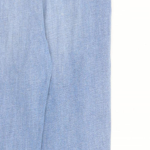 Per Una Womens Blue Cotton Skinny Jeans Size 18 L27 in Regular Zip
