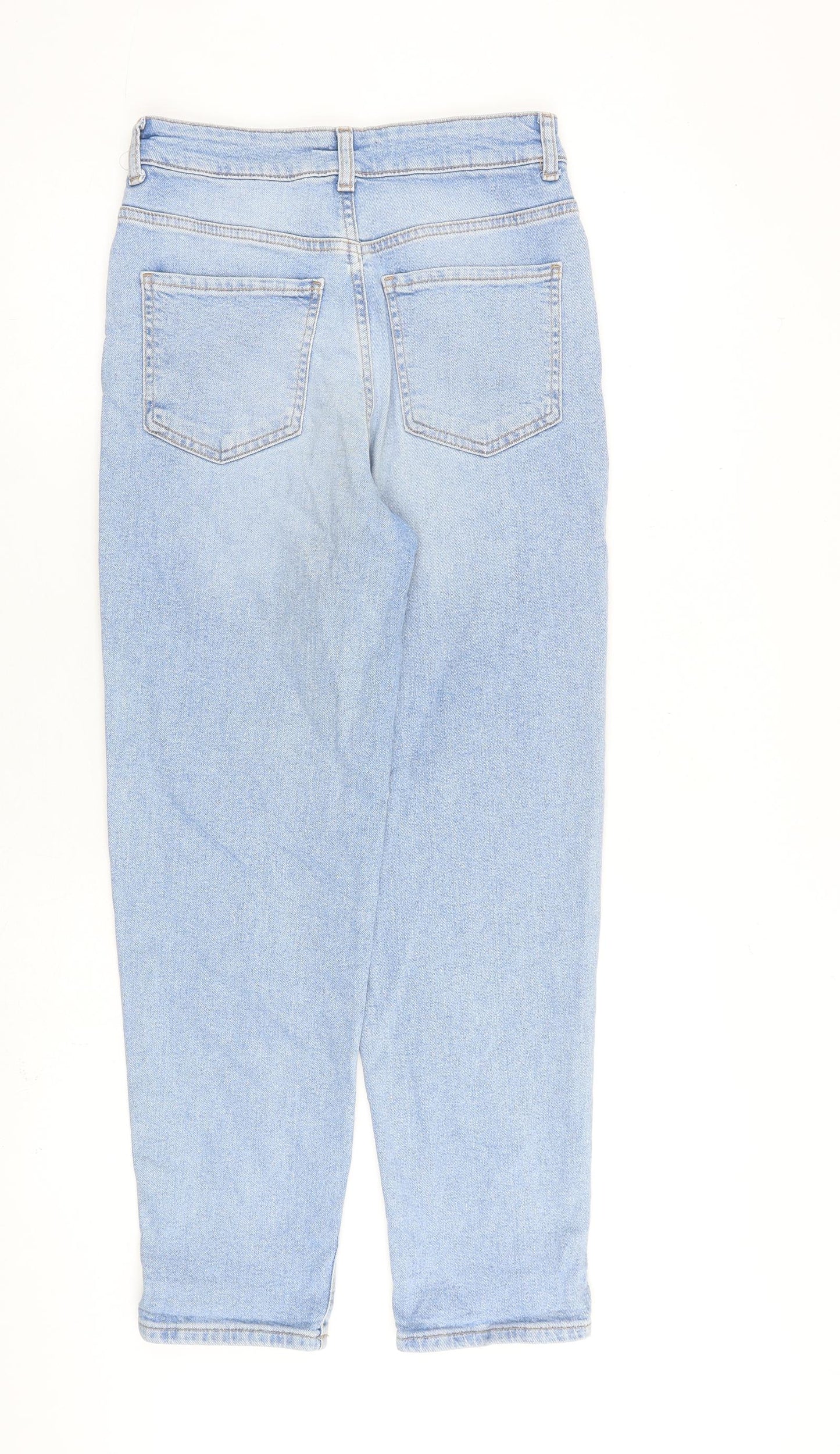 George Womens Blue Cotton Mom Jeans Size 10 L28 in Regular Zip