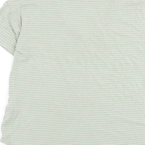 Mamalicious Womens Green Striped Viscose Basic T-Shirt Size M Round Neck