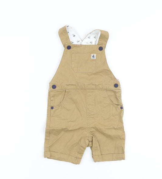 Jasper Conran Baby Beige 100% Cotton Dungaree One-Piece Size 12-18 Months Snap