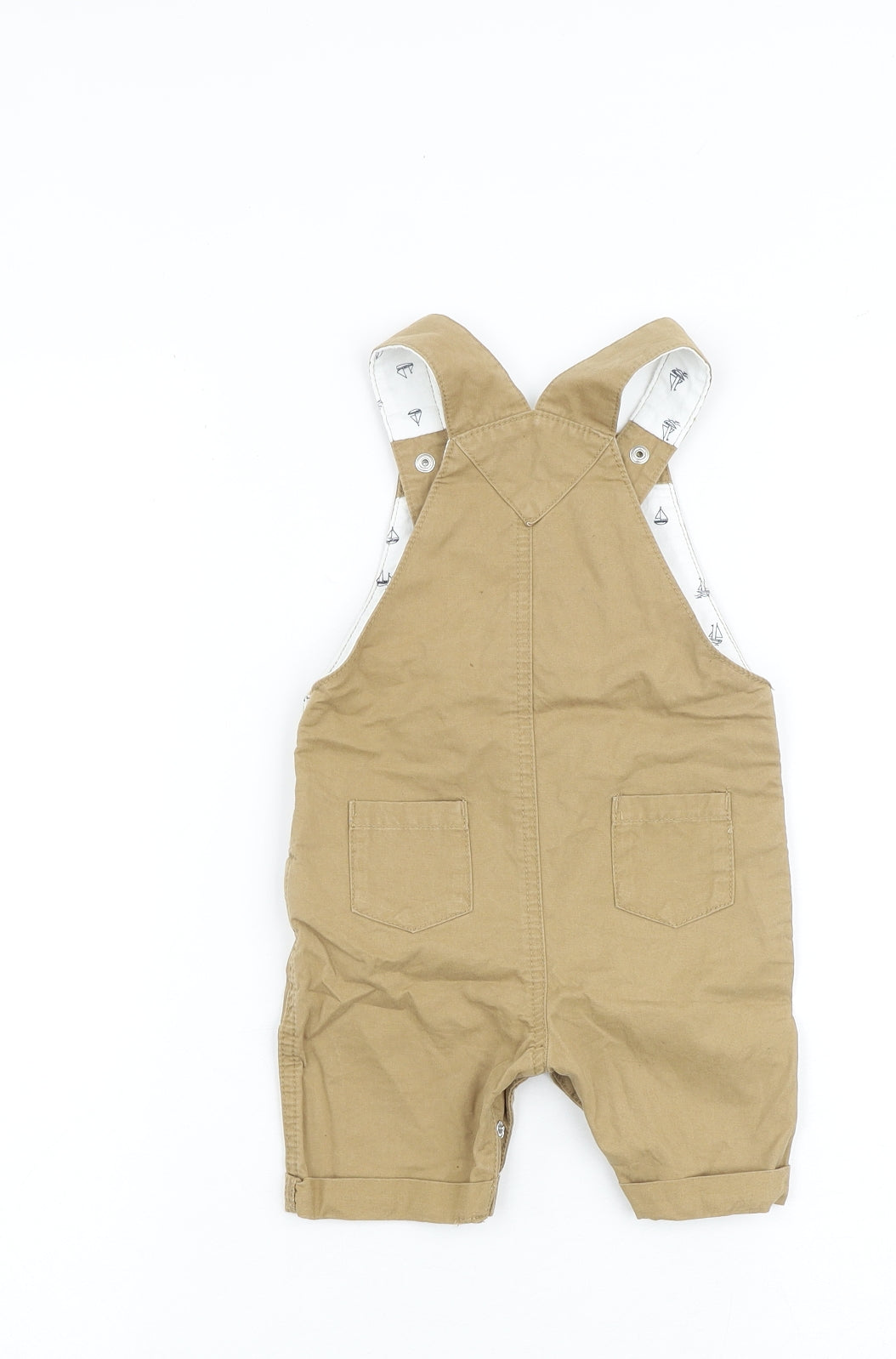 Jasper Conran Baby Beige 100% Cotton Dungaree One-Piece Size 12-18 Months Snap