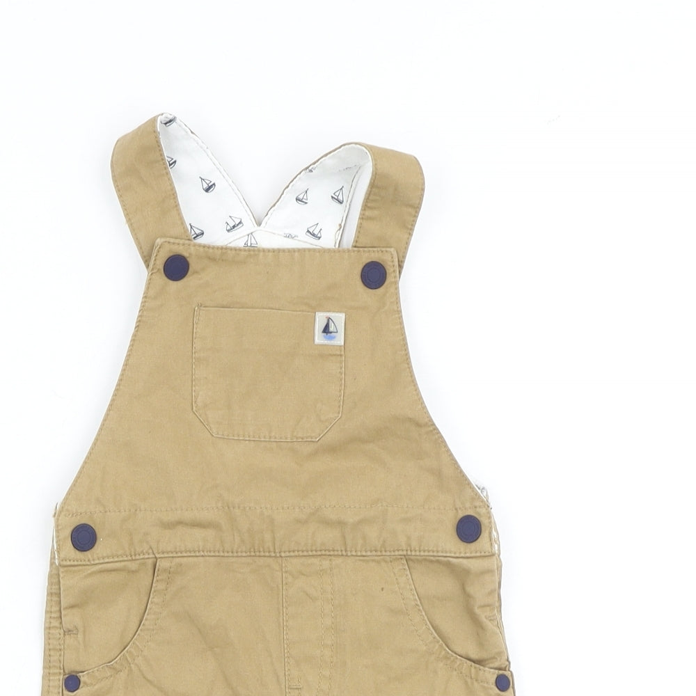 Jasper Conran Baby Beige 100% Cotton Dungaree One-Piece Size 12-18 Months Snap