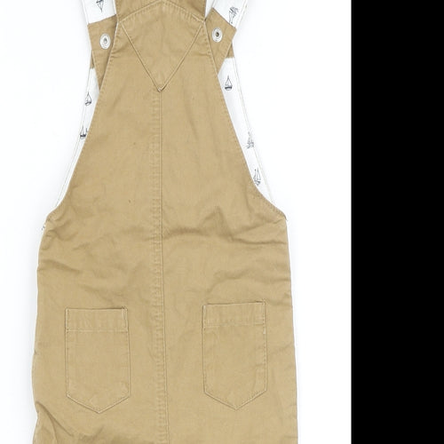 Jasper Conran Baby Beige 100% Cotton Dungaree One-Piece Size 12-18 Months Snap