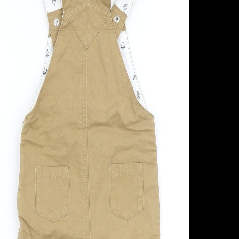 Jasper Conran Baby Beige 100% Cotton Dungaree One-Piece Size 12-18 Months Snap