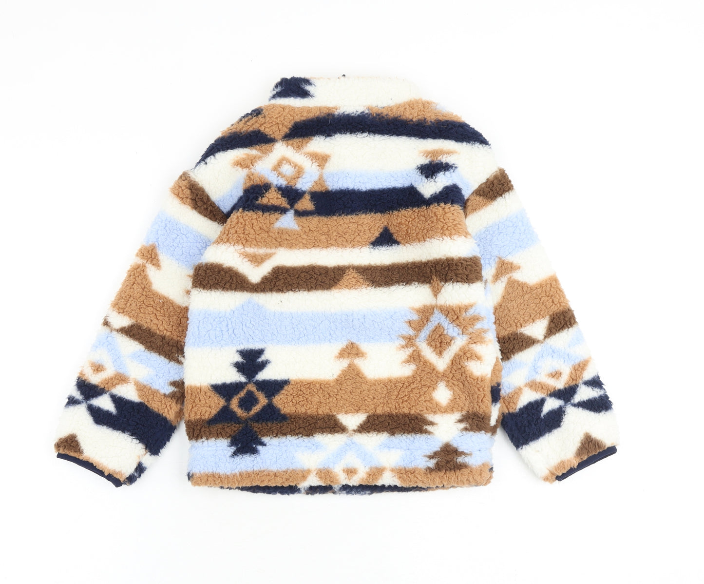 Marks and Spencer Boys Multicoloured Geometric Polyester Pullover Sweatshirt Size 6-7 Years Zip